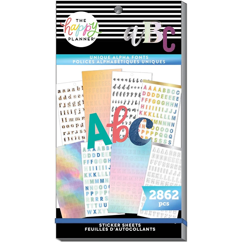 The Happy Planner® Unique Alphabet Font Sticker Book