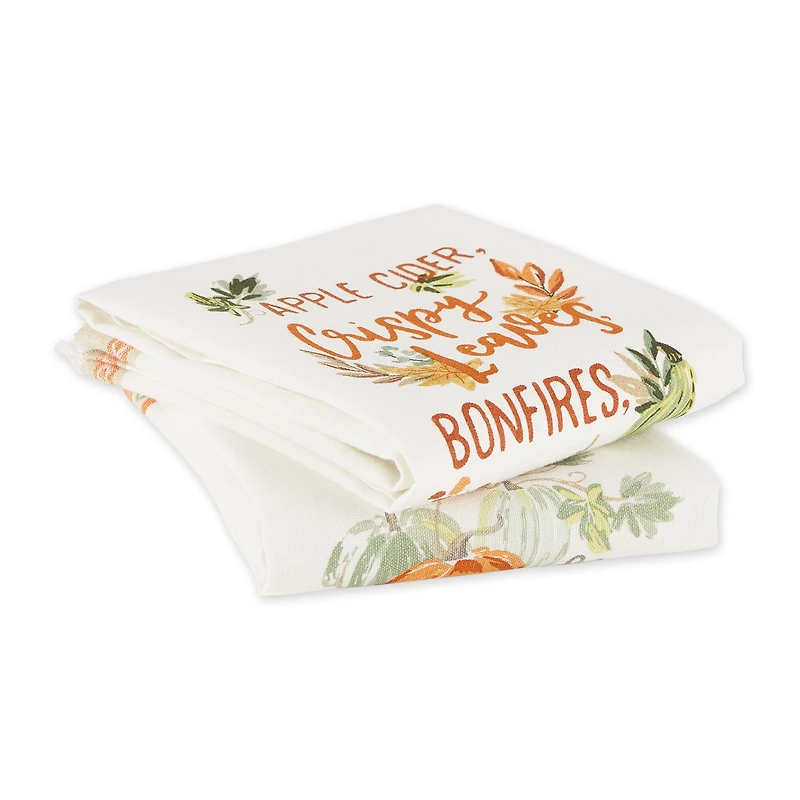 DII® Autumn Pumpkins Printed Dishtowel Set
