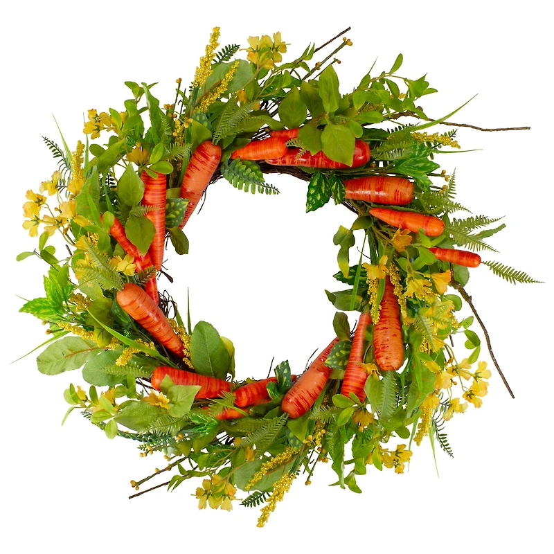 22" Orange & Yellow Carrot & Berry Foliage Easter Floral Spring Wreath