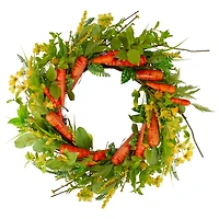 22" Orange & Yellow Carrot & Berry Foliage Easter Floral Spring Wreath