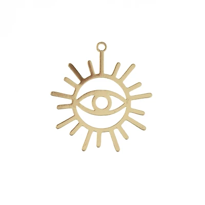 John Bead Beadwork Findings Gold Eye in Sun Pendant, 3ct.