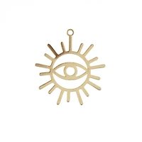 John Bead Beadwork Findings Gold Eye in Sun Pendant, 3ct.