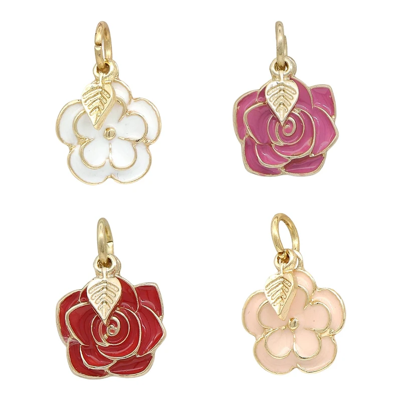 Enamel 3D Flower Charm Mix by Bead Landing™