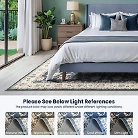 Glitzhome® Blue & Ivory Oriental Area Rug