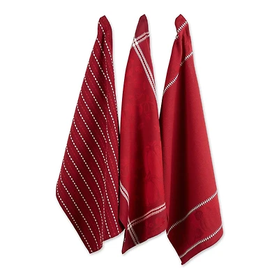 DII® Redwood Harvest Embellished Dish Towels, 3ct.