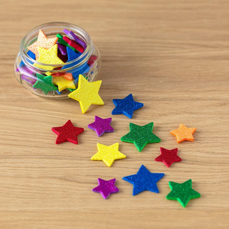 12 Packs: 150 ct. (1,800 total) Glitter Star Foam Stickers by Creatology™