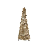Hello Honey® 10.75" Gold & Nickel Wire & Glass Beaded Christmas Tree