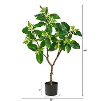 4ft. Potted Grapefruit Flower Artificial Tree