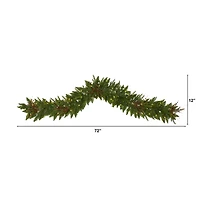 6ft. LED Christmas Pine & Berries Garland