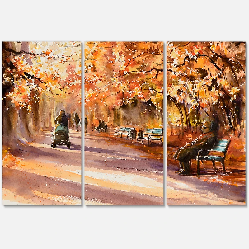 Designart - Road In The Park In Sunny Autumn Day