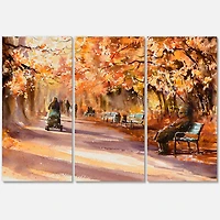 Designart - Road In The Park In Sunny Autumn Day