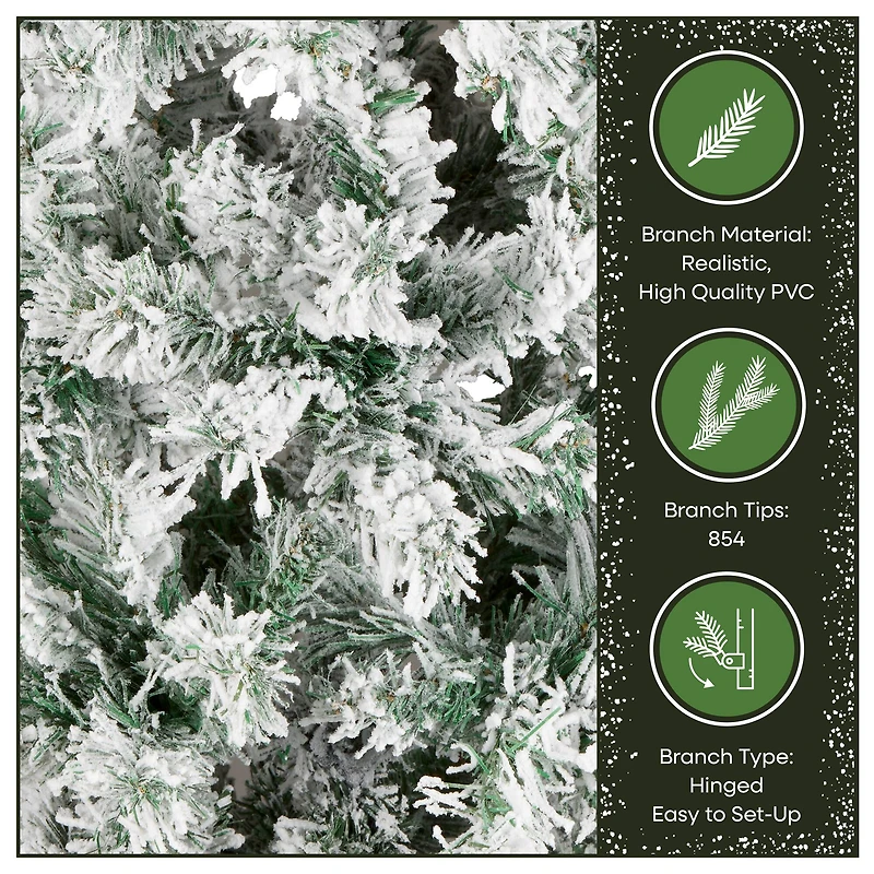 7.5ft. Unlit Acacia Medium Flocked Artificial Christmas Tree