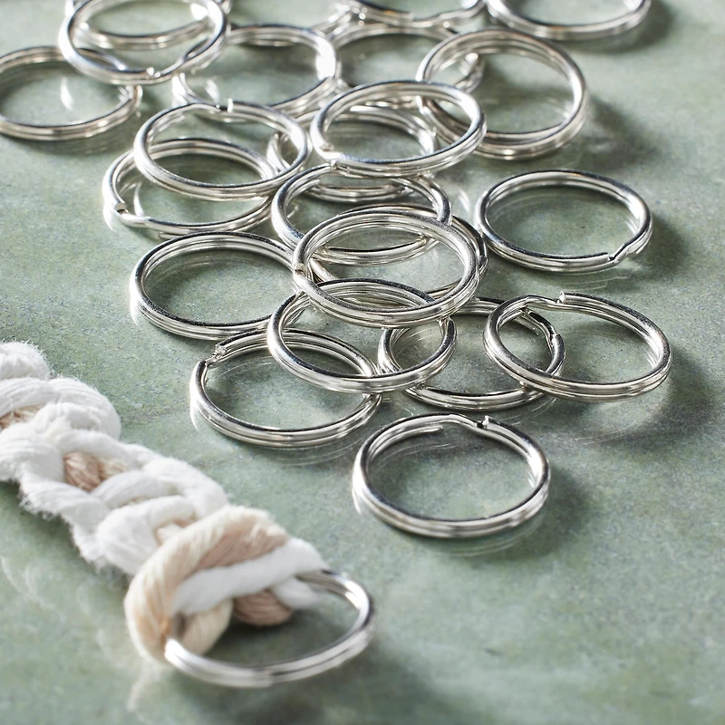 12 Packs: 28 ct. (336 total) Rhodium Split Rings, 24mm by Bead Landing™