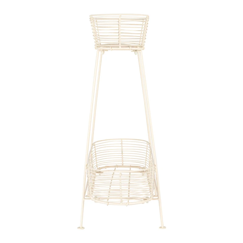 Serenity Metal Wire Plant Stand, Cream