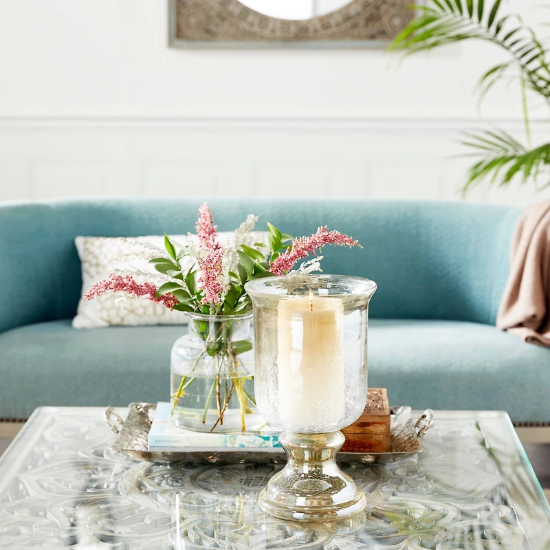 14" Brown Glass Traditional Candle Holder