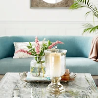 14" Brown Glass Traditional Candle Holder