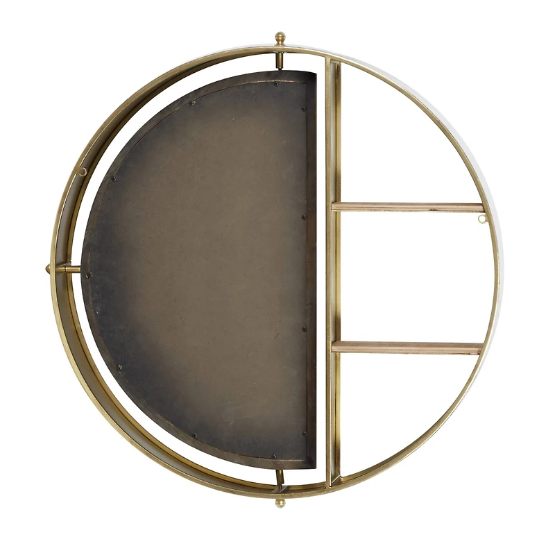 Gold Metal Contemporary Wall Shelf, 27" x 28" x 5"