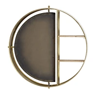 Gold Metal Contemporary Wall Shelf, 27" x 28" x 5"