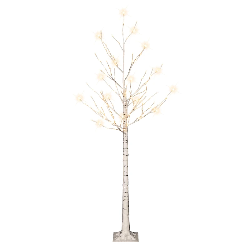 6ft. Pre-Lit White Artificial Twig Christmas Tree, White Lights, 2ct.