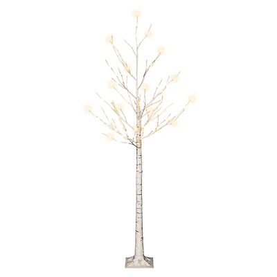 6ft. Pre-Lit White Artificial Twig Christmas Tree, White Lights, 2ct.