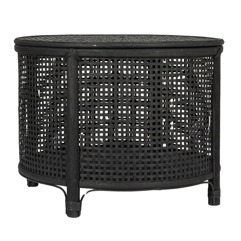 Hello Honey® Round Bamboo & Rattan Accent Table