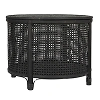 Hello Honey® Round Bamboo & Rattan Accent Table