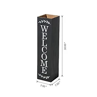 Glitzhome® 30" Black Wood Boxed Welcome Porch Sign