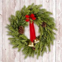 28" Christmas Bells Pine Wreath