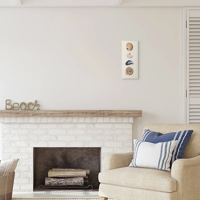 Stupell Industries Nautical Sea Shells over Soft Beige Sand, 7" x 17"