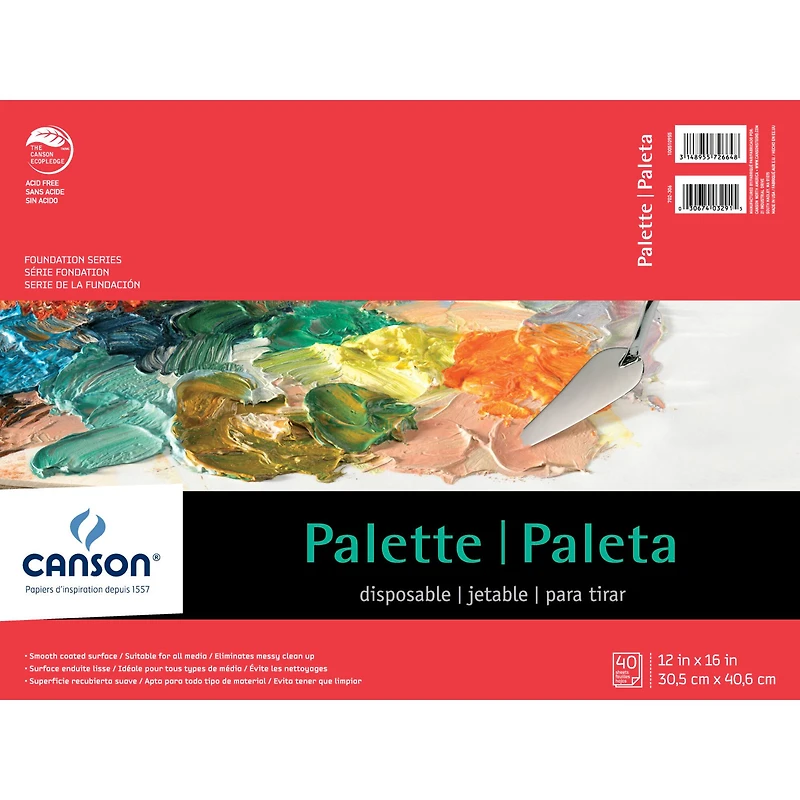 6 Pack: Canson® Foundation Series Disposable Palette Pad, 12" x 16"
