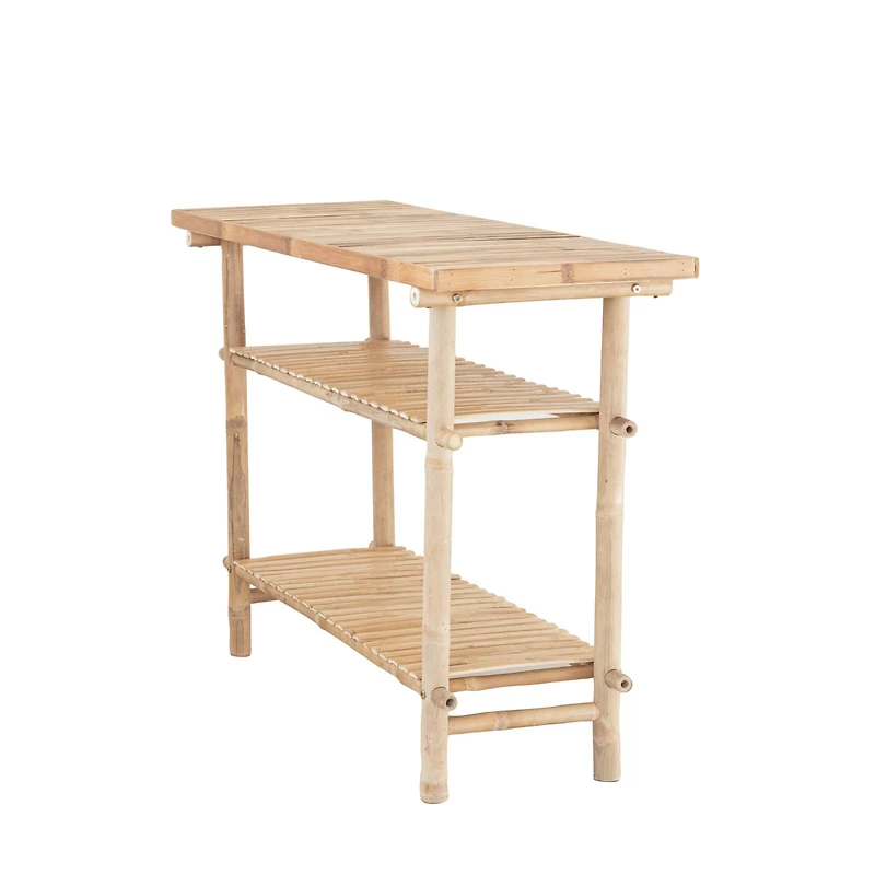 Hello Honey® Natural Tall Bamboo Accent Table with 2 Shelves