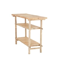Hello Honey® Natural Tall Bamboo Accent Table with 2 Shelves
