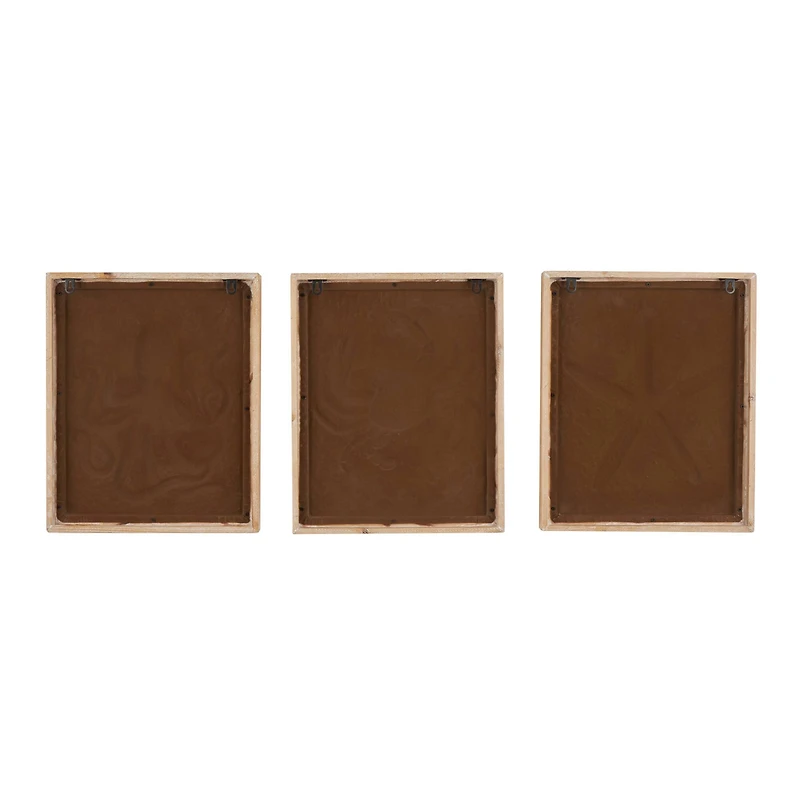 Framed Metal Sea Life Wall Décor Set