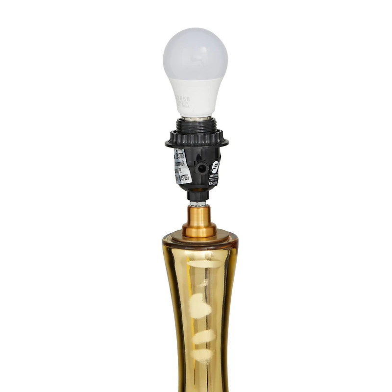 Gold Glass Glam Accent Lamp, 15" x 15" x 27"