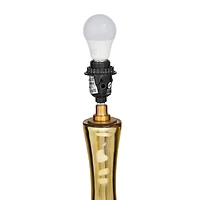 Gold Glass Glam Accent Lamp, 15" x 15" x 27"