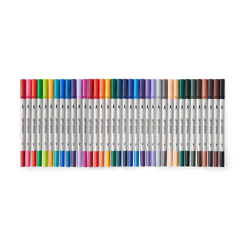 Dual Tip Brush Fineliner Markers by Artist's Loft™