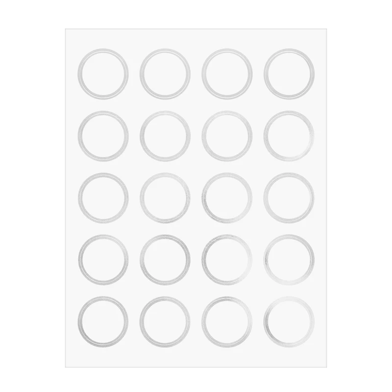 Silver Border Round Label Stickers by Recollections™