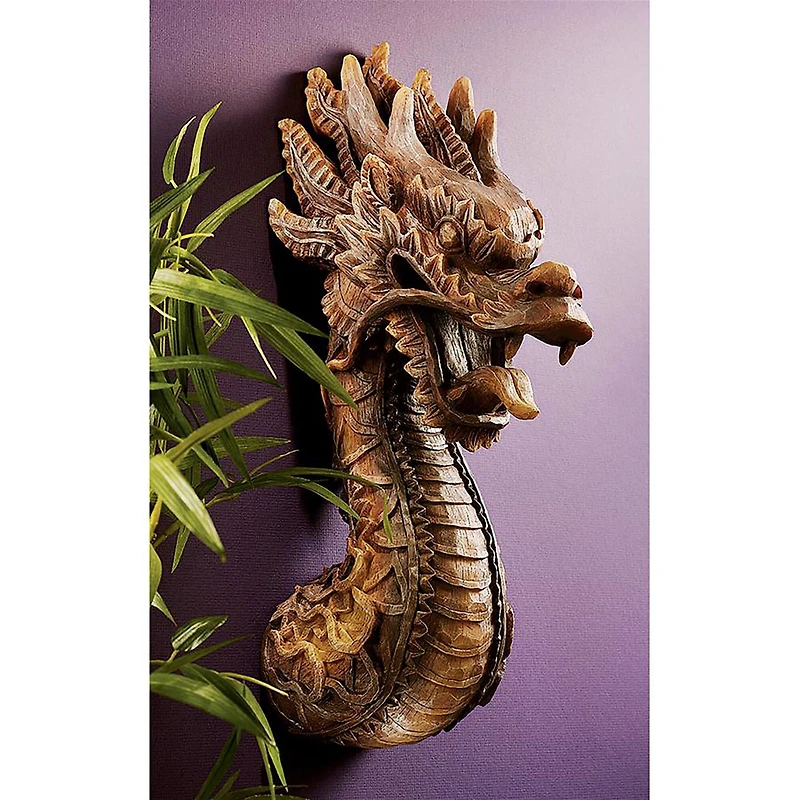 Design Toscano 18.5" The Fire Dragon Wall Sculpture Set 