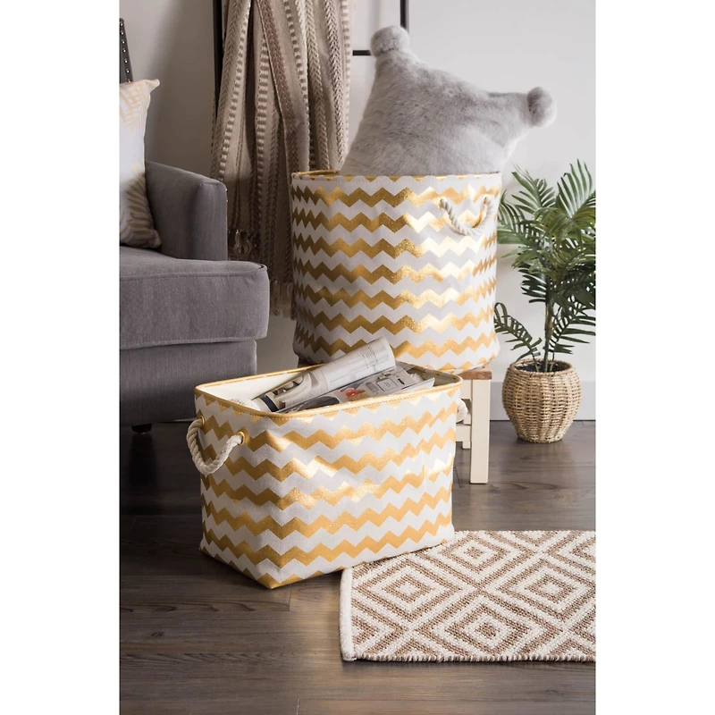 Medium Chevron Polyester Rectangle Bin