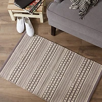 DII® Gray Dobby Stripe Hand-Loomed Rug, 2ft. x 3ft.
