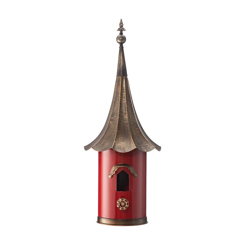 Glitzhome® 32" Red Pagoda Metal Birdhouse