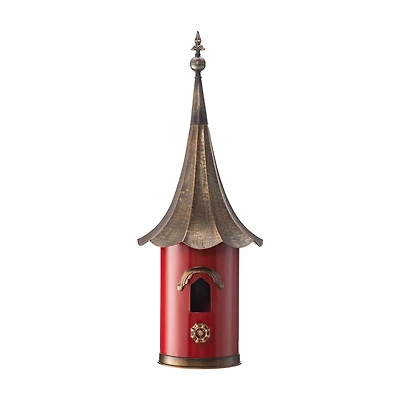 Glitzhome® 32" Red Pagoda Metal Birdhouse
