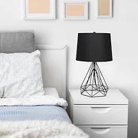Lalia Home 23.5" Geometric Wired Table Lamp with Fabric Shade