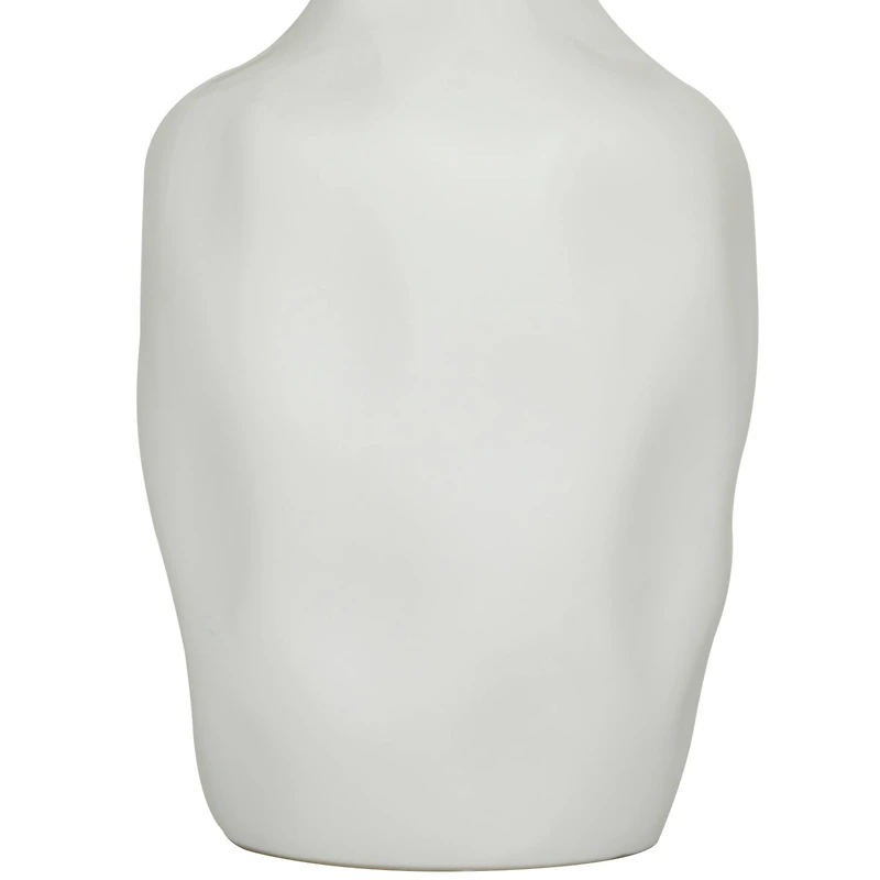 CosmoLiving by Cosmopolitan White Ceramic Faceted Vase 9" x 9" x 14"