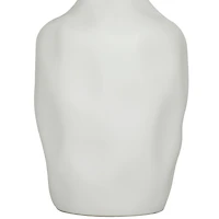 CosmoLiving by Cosmopolitan White Ceramic Faceted Vase 9" x 9" x 14"