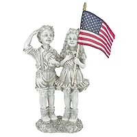 Design Toscano 16" Patriotic Flag Children Statue
