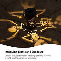 Glitzhome® 10.75" Halloween Metal Skeleton Solar Powered LED Lantern