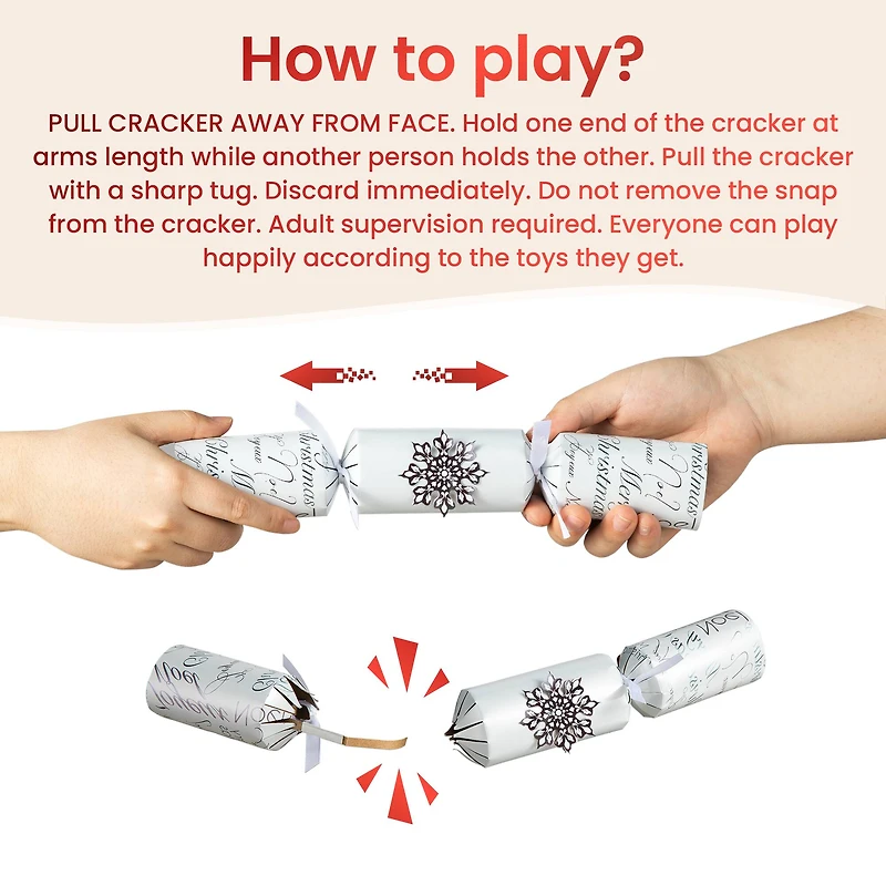 Glitzhome® 12" Christmas Snowflake Party Cracker with Gift Contents, 6ct.