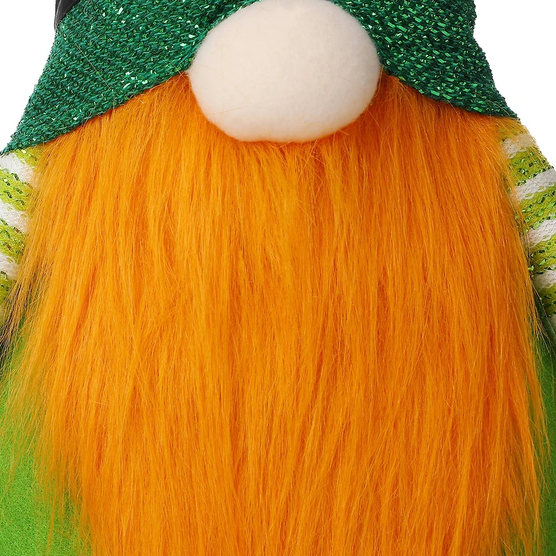 Glitzhome® 25.5" St. Patrick's Fabric Standing Gnome Décor