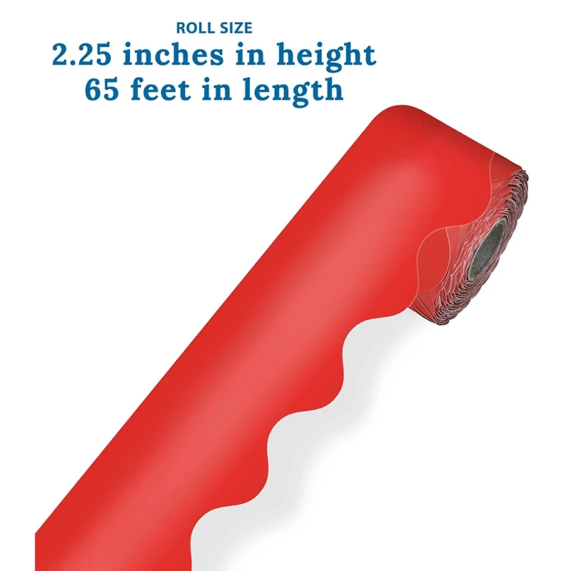Carson Dellosa® Red Rolled Scalloped Border, 195ft.